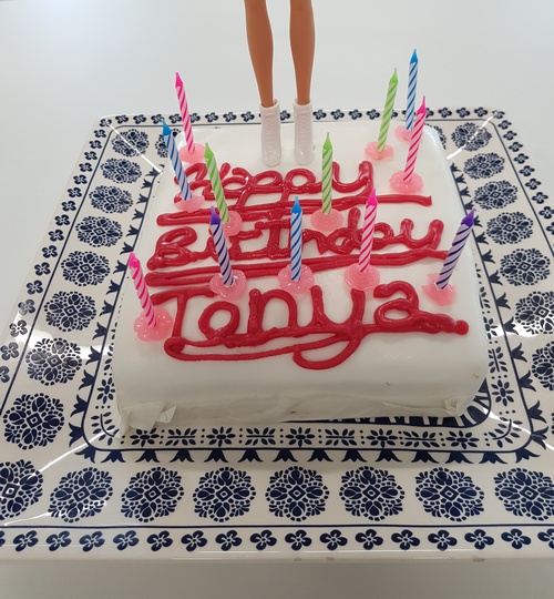 [2022 Special Duties Section Tonya birthday cake close-up showing candles]